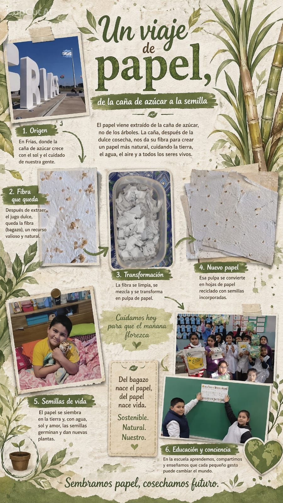 Un viaje d Papel de la caña de azúcar a la semilla